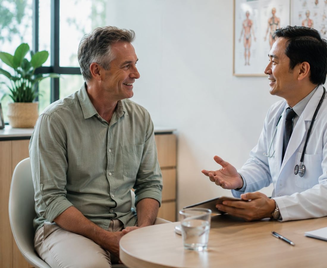 A patient speaking with a hospital coordinator