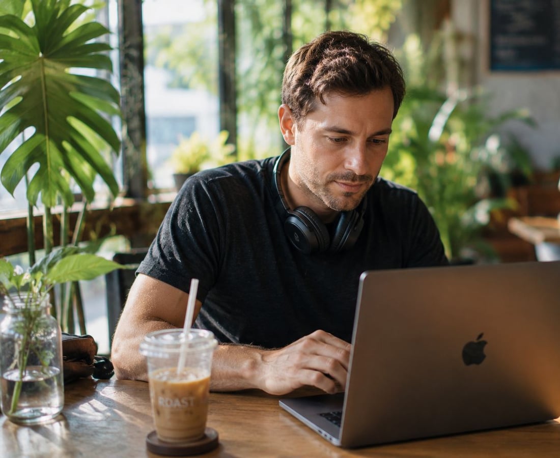 A remote worker on a laptop