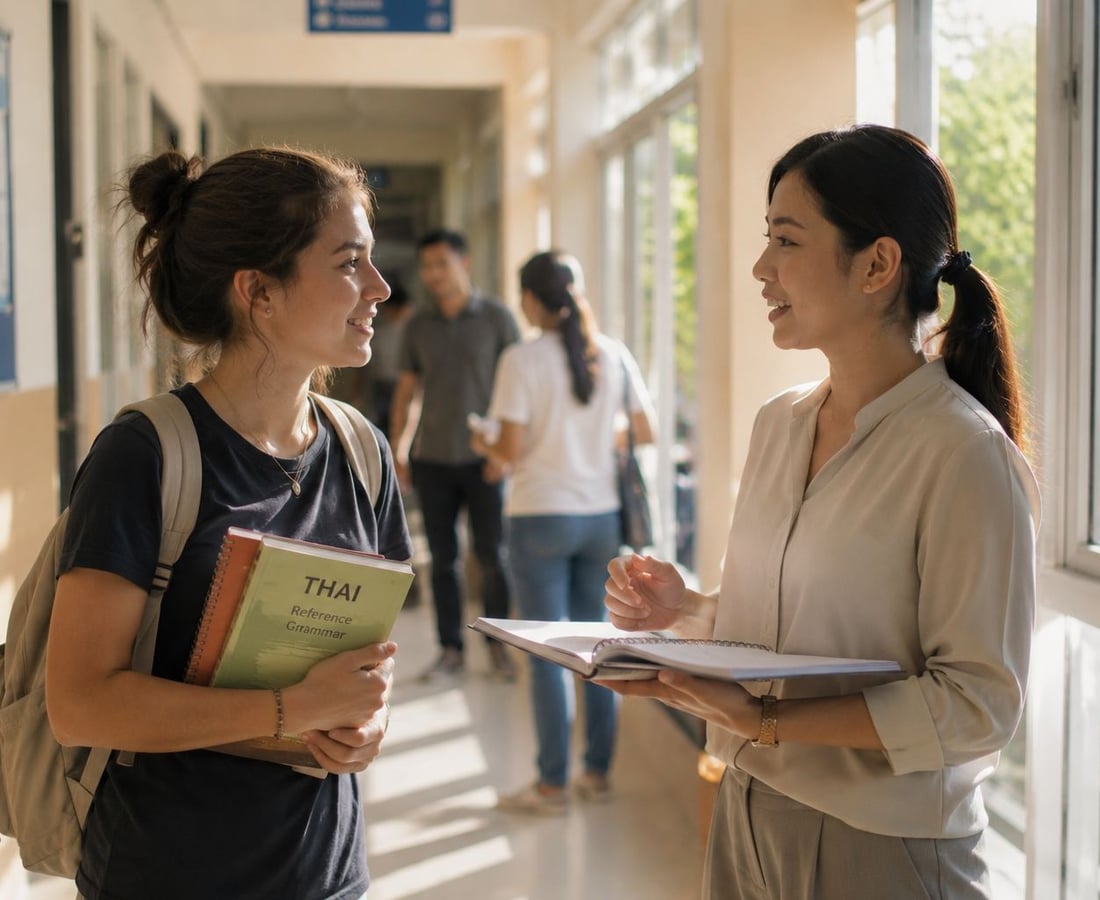 Students in a Thai language class