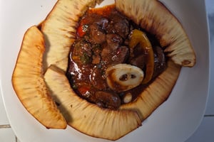 Braised Kidney with Roast Breadfruit