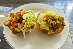 Curried Goat or Fry Chicken Cups