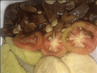 Brown Stewed Cow Skin & Bean