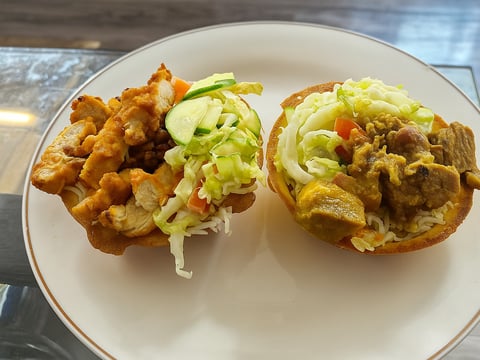 Curried Goat or Fry Chicken Cups