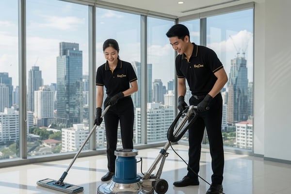 Office Floor Scrubbing and Polishing in Bangkok
