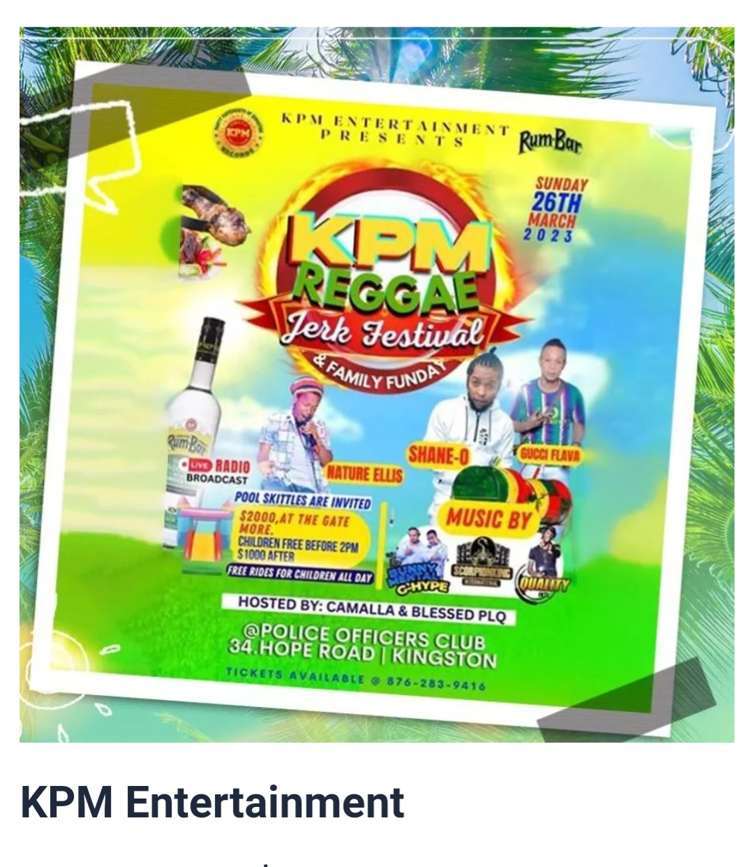 KPM Entertainment presents Reggae Jerk Festival 2023 Brawta List
